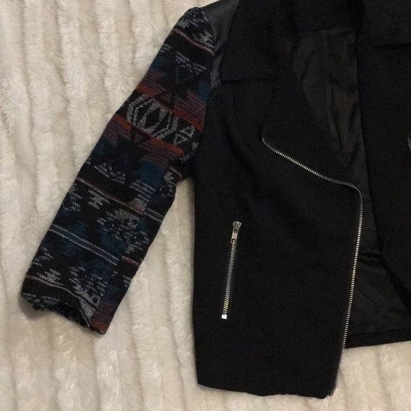 Zip up blazer jacket Aztec print sleeve coat - Picture 3 of 6